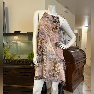 BCBGeneration cedar rose paisley print halter mini dress